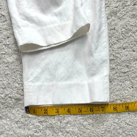 Banana Republic Linen Blend Pull On Drawstring Crop Wide Leg Flowy Pants Sz: L - Picture 7 of 9